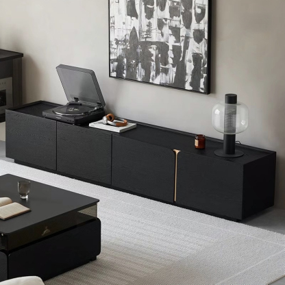 Woody Aura天然木ブラックテレビボード