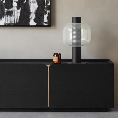 Woody Aura天然木ブラックテレビボード