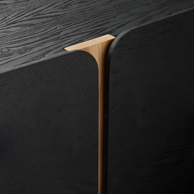 Woody Aura天然木ブラックテレビボード