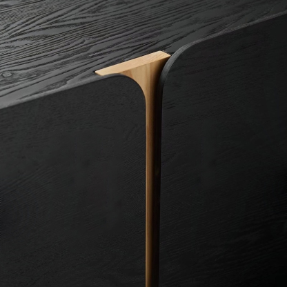 Woody Aura天然木ブラックテレビボード