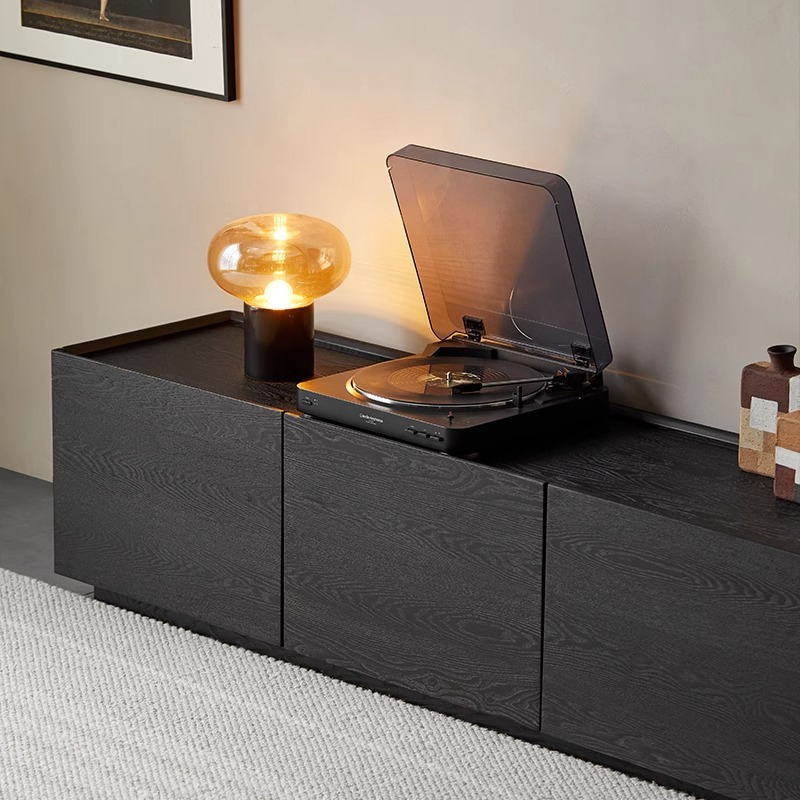 Woody Aura天然木ブラックテレビボード