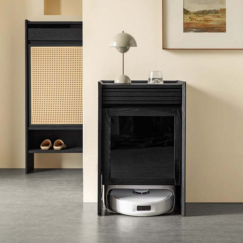 ホワイトアッシュ材 ロボット掃除機収納キャビネット