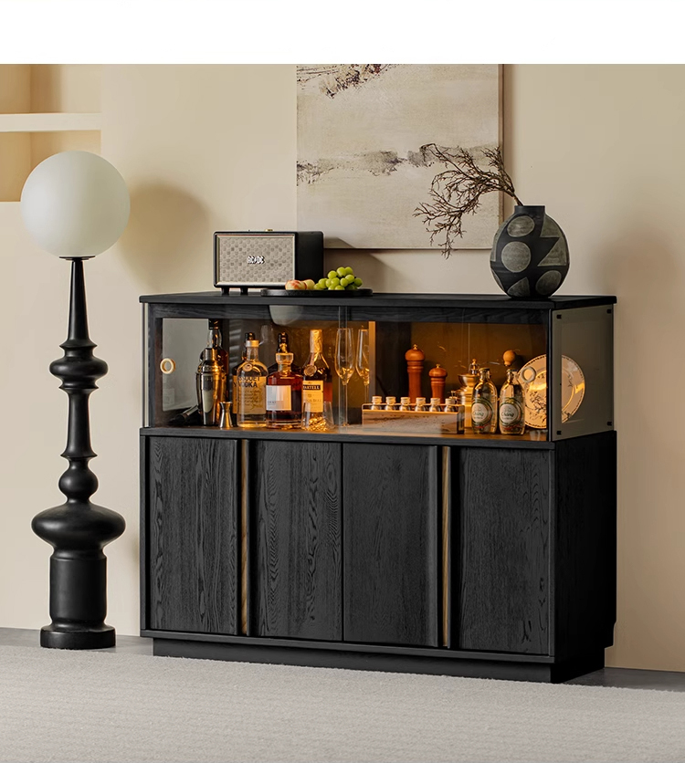 Woody Aura天然木ツートンカラーサイドボード | 高級感と収納力を