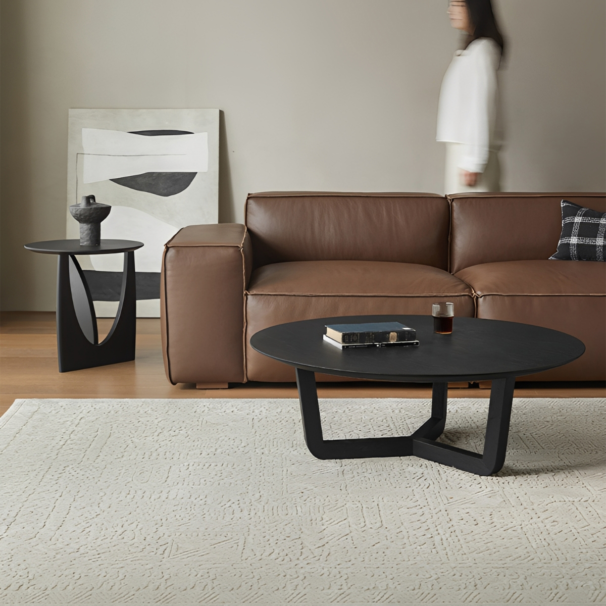 Woody Aura天然木デザインローテーブル