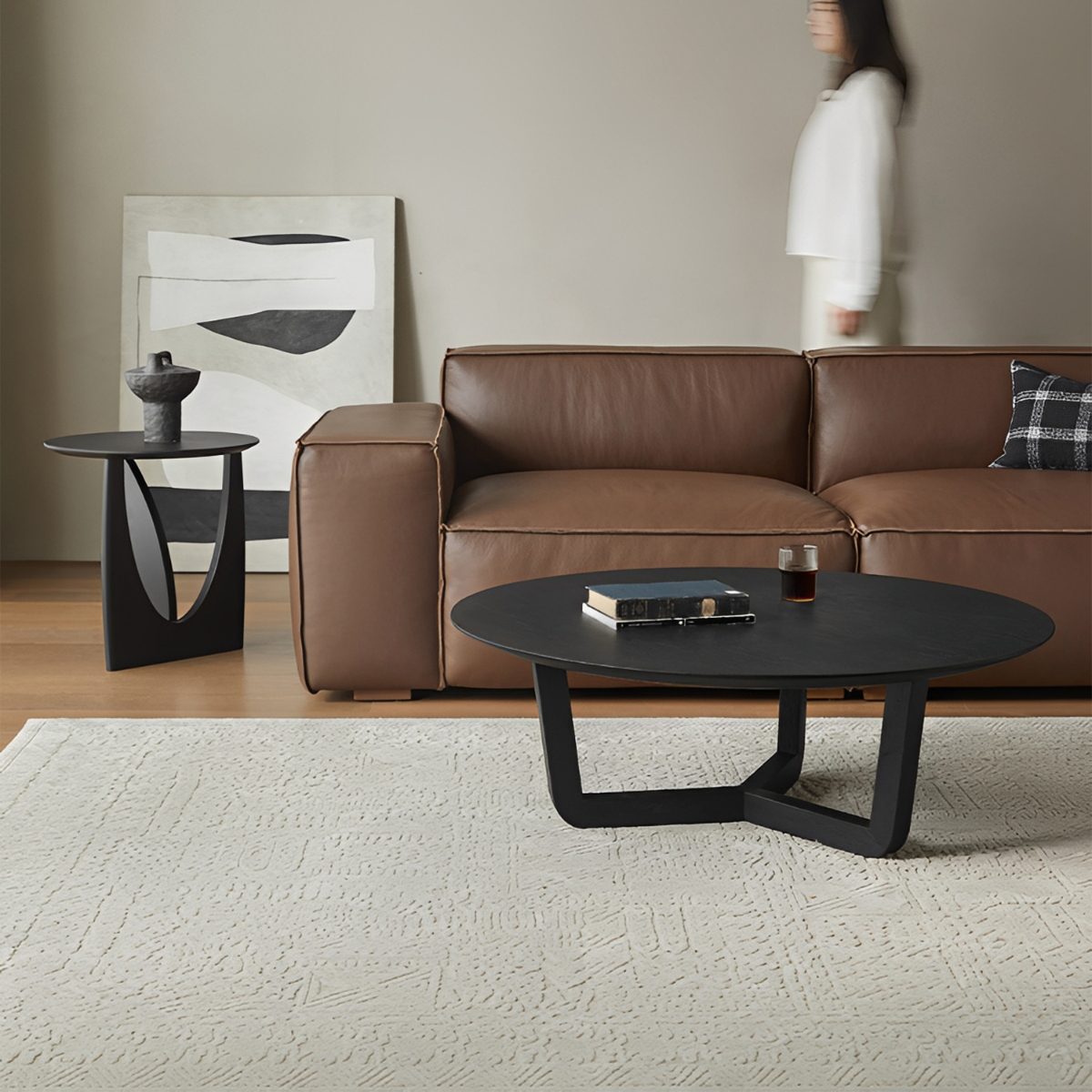 Woody Aura天然木デザインローテーブル