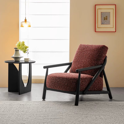 Woody Auraモダン風ファブリックソファチェア