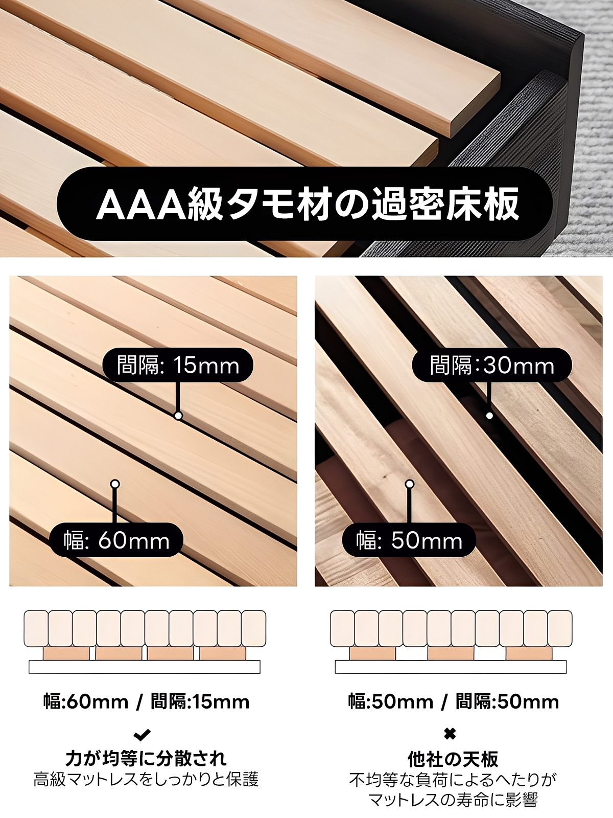 Woody Auraエアリーストレージベッド