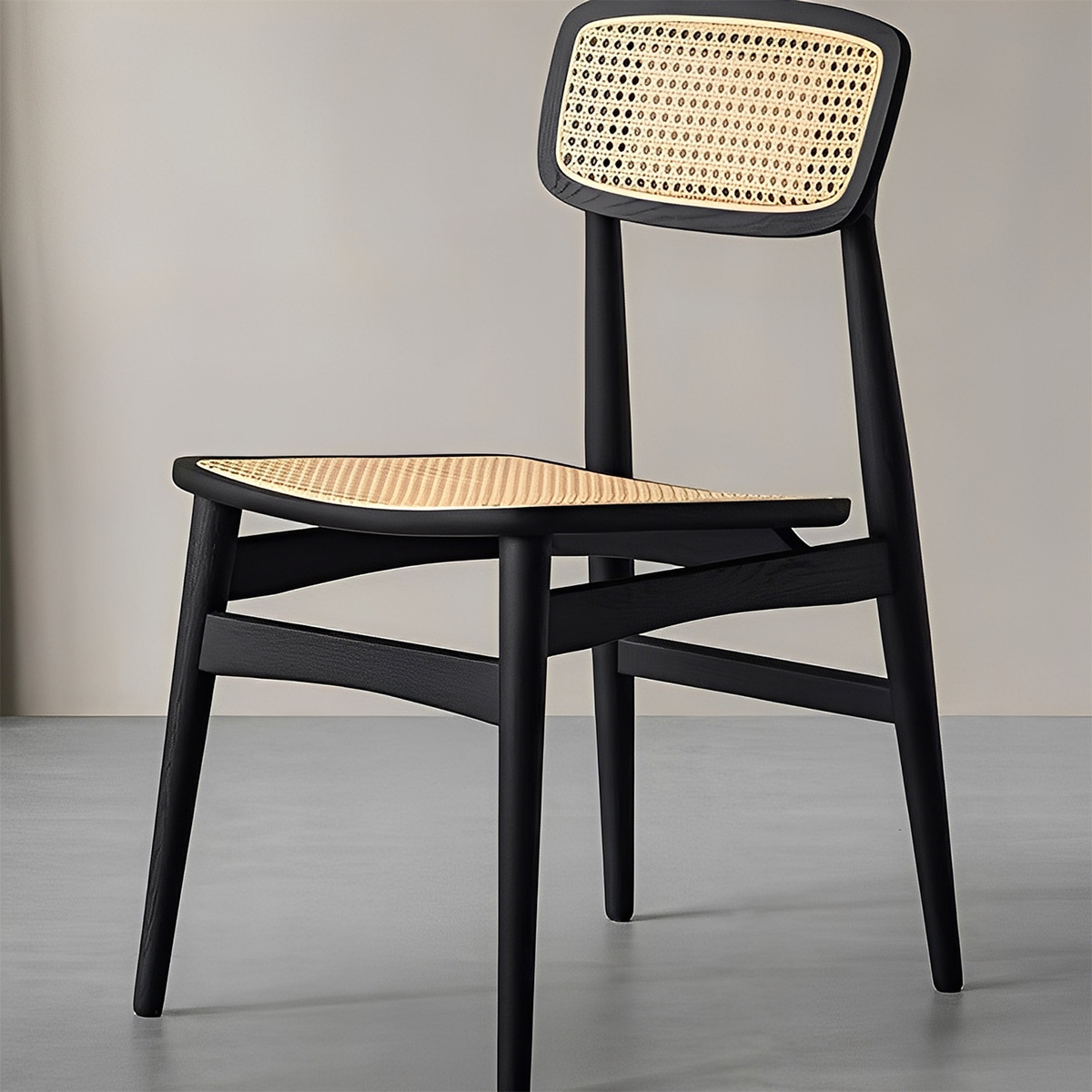 Woody Auraホワイトオーク材 ラタン調リラックスチェア