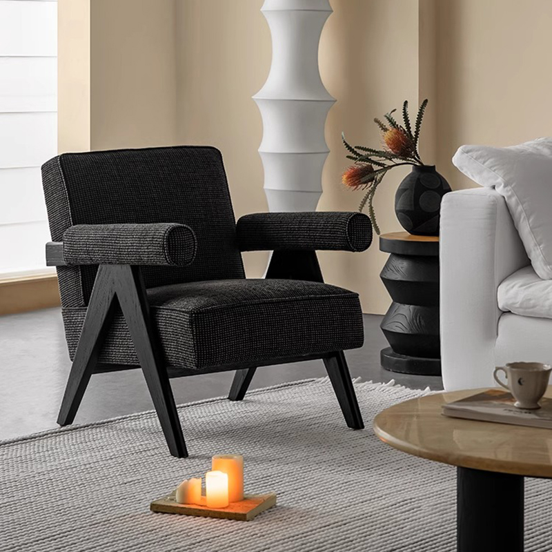 Woody AuraVレッグツイード調ラウンジチェア