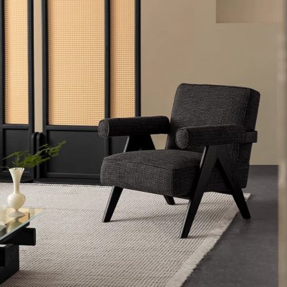 Woody AuraVレッグツイード調ラウンジチェア