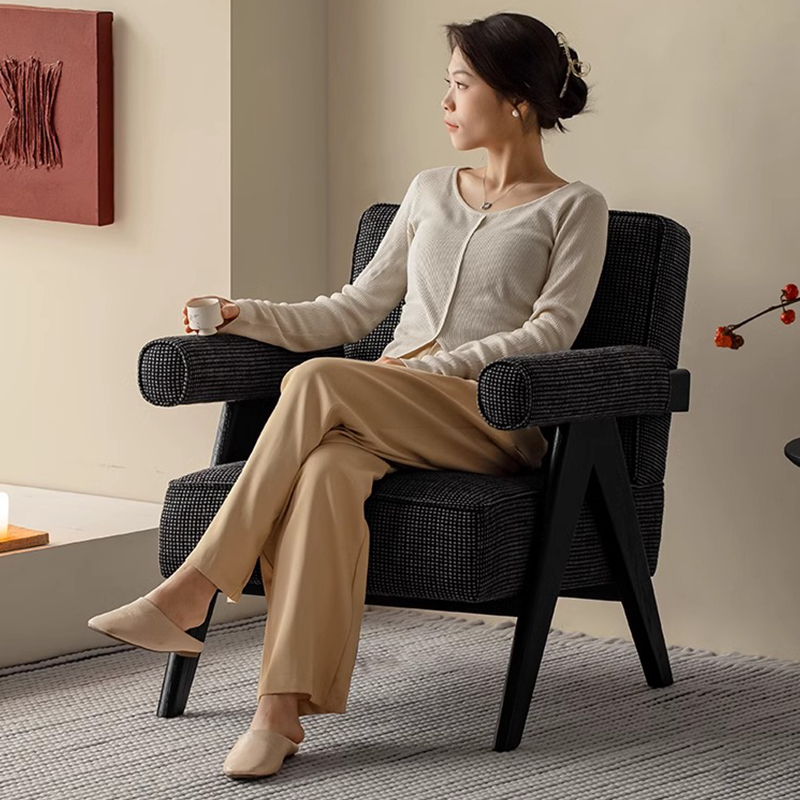 Woody AuraVレッグツイード調ラウンジチェア