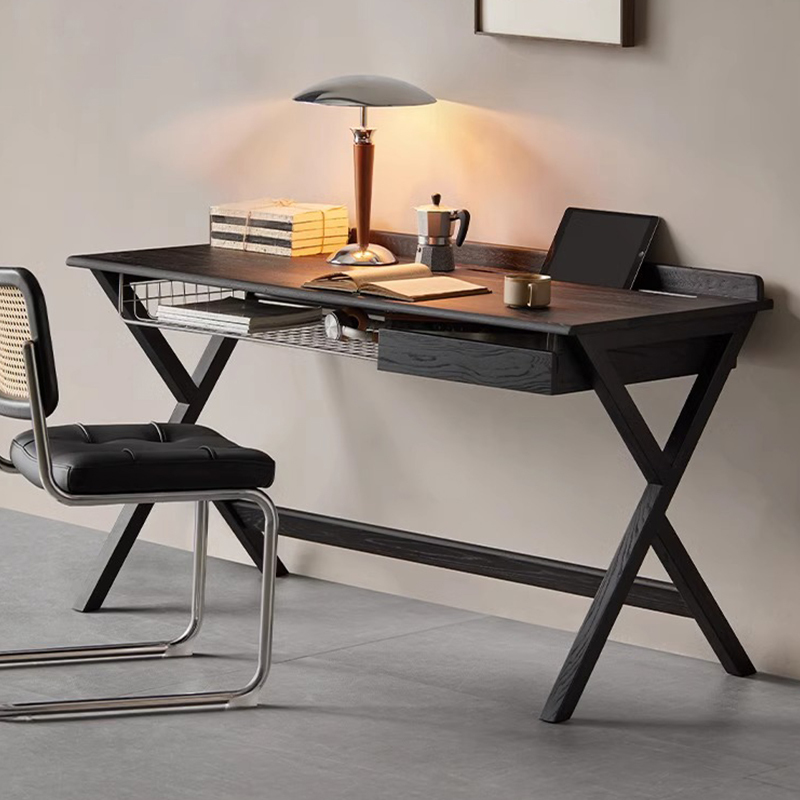 Woody Auraモダンブラックワーキングデスク