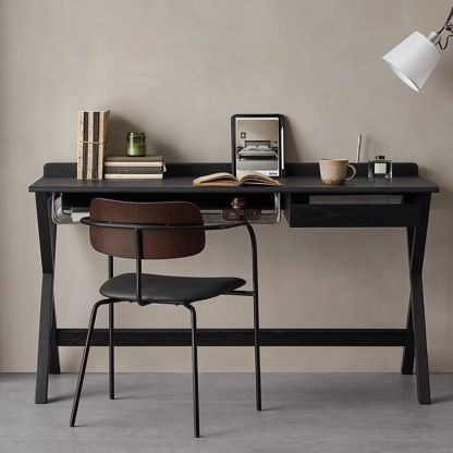 Woody Auraモダンブラックワーキングデスク