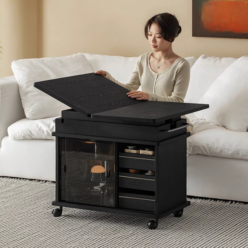 Woody Auraモダンリフトアップ式ローテーブル