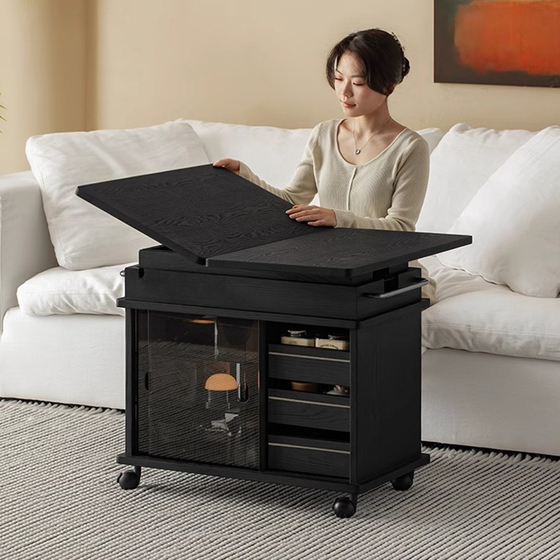 Woody Auraモダンリフトアップ式ローテーブル