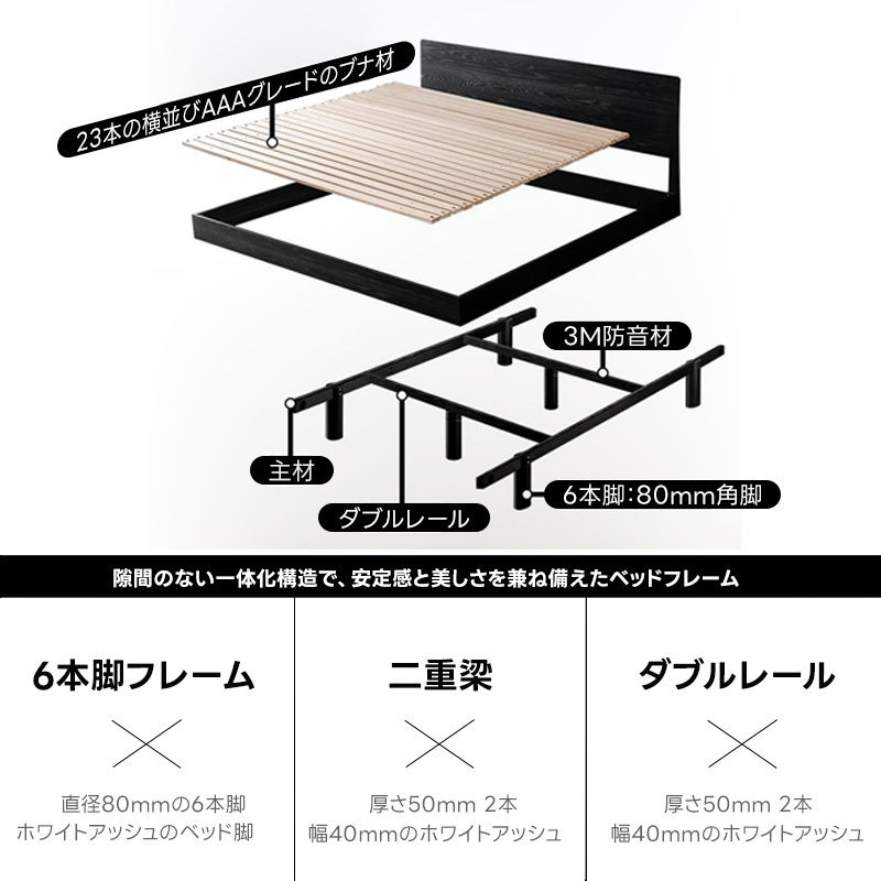 Woody Auraモダンエレガンスフロートベッド
