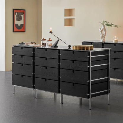 Woody Aura両面引き出し木製キャビネット