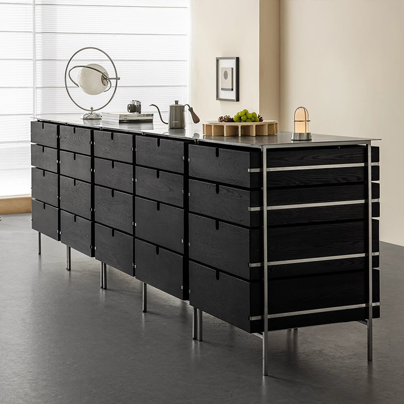 Woody Aura両面引き出し木製キャビネット