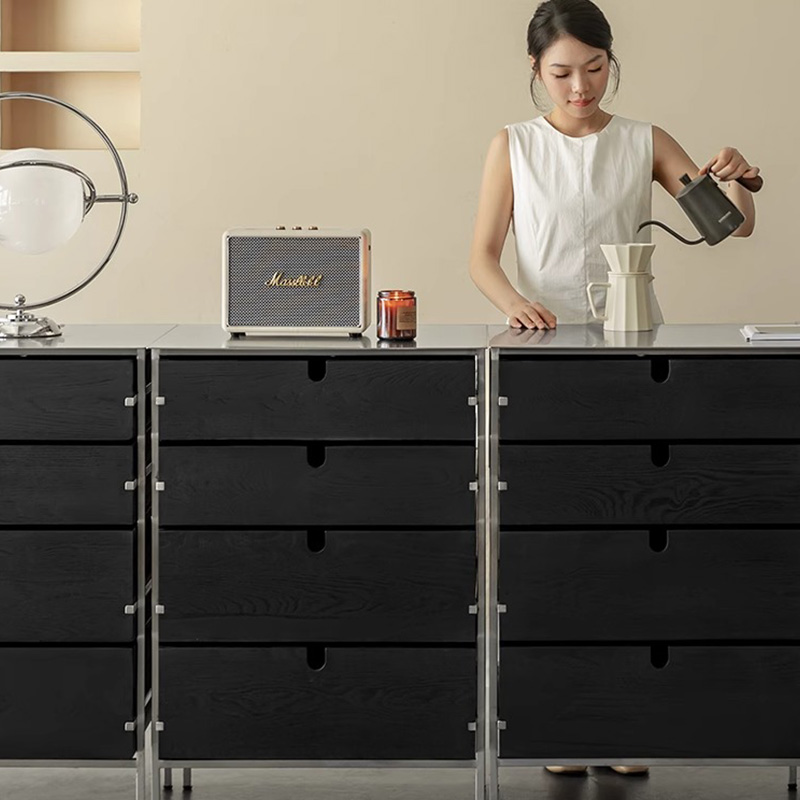 Woody Aura両面引き出し木製キャビネット