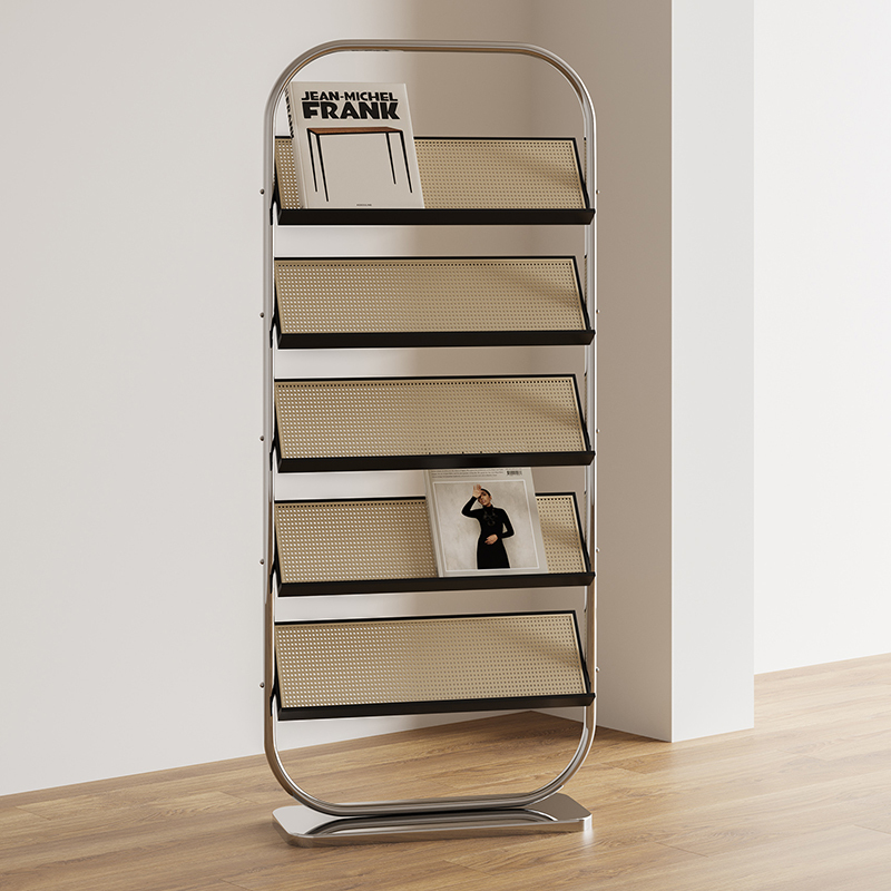 アンティーク調ラタンマガジンラック