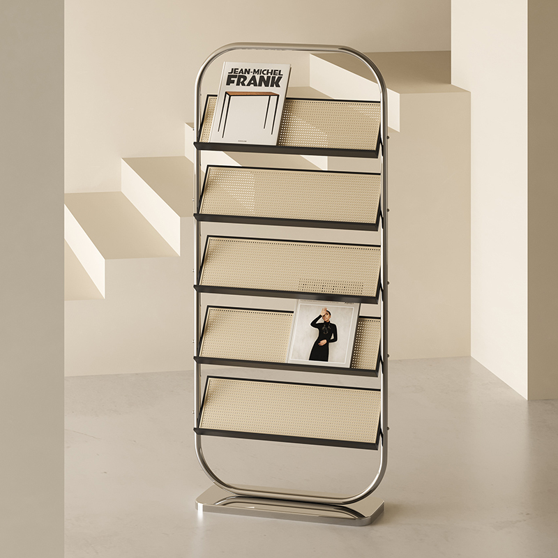 アンティーク調ラタンマガジンラック