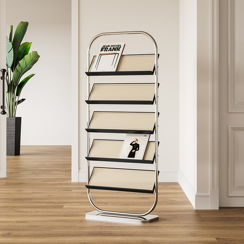 アンティーク調ラタンマガジンラック