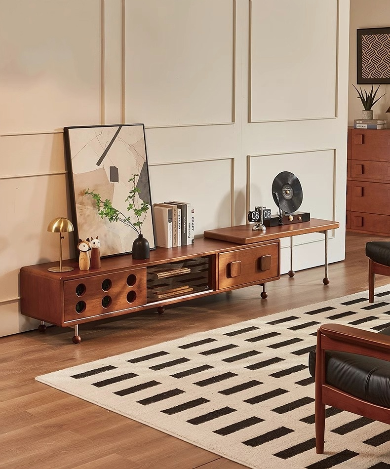 スライド式TVボード | ヴィンテージ風で収納力抜群の高級テレビ台 – CAGUUU