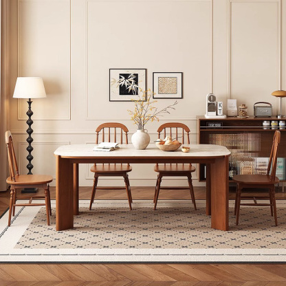 北欧セラミック+天然木ダイニングテーブル