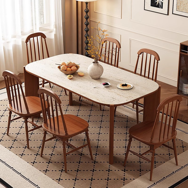 北欧セラミック+天然木ダイニングテーブル