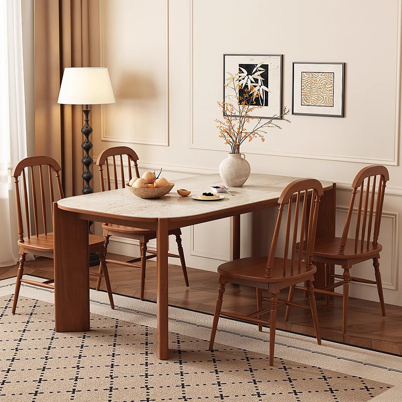 北欧セラミック+天然木ダイニングテーブル