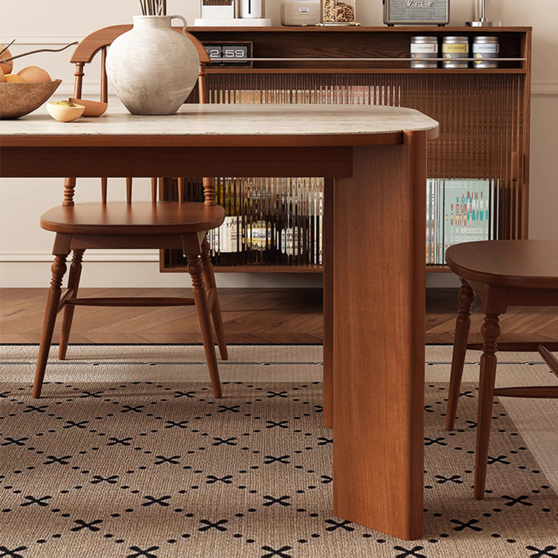 北欧セラミック+天然木ダイニングテーブル