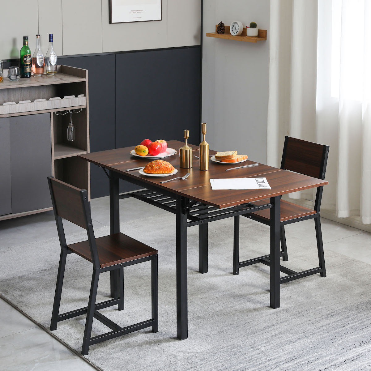 定価46900円　北欧風　天然木 ダイニング3点セット おしゃれな北欧テイストのダイニング3点セット｜北欧インテリア