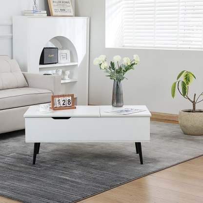 収納付き昇降式ローテーブル | 高さ調整可能で便利なスタイリッシュ