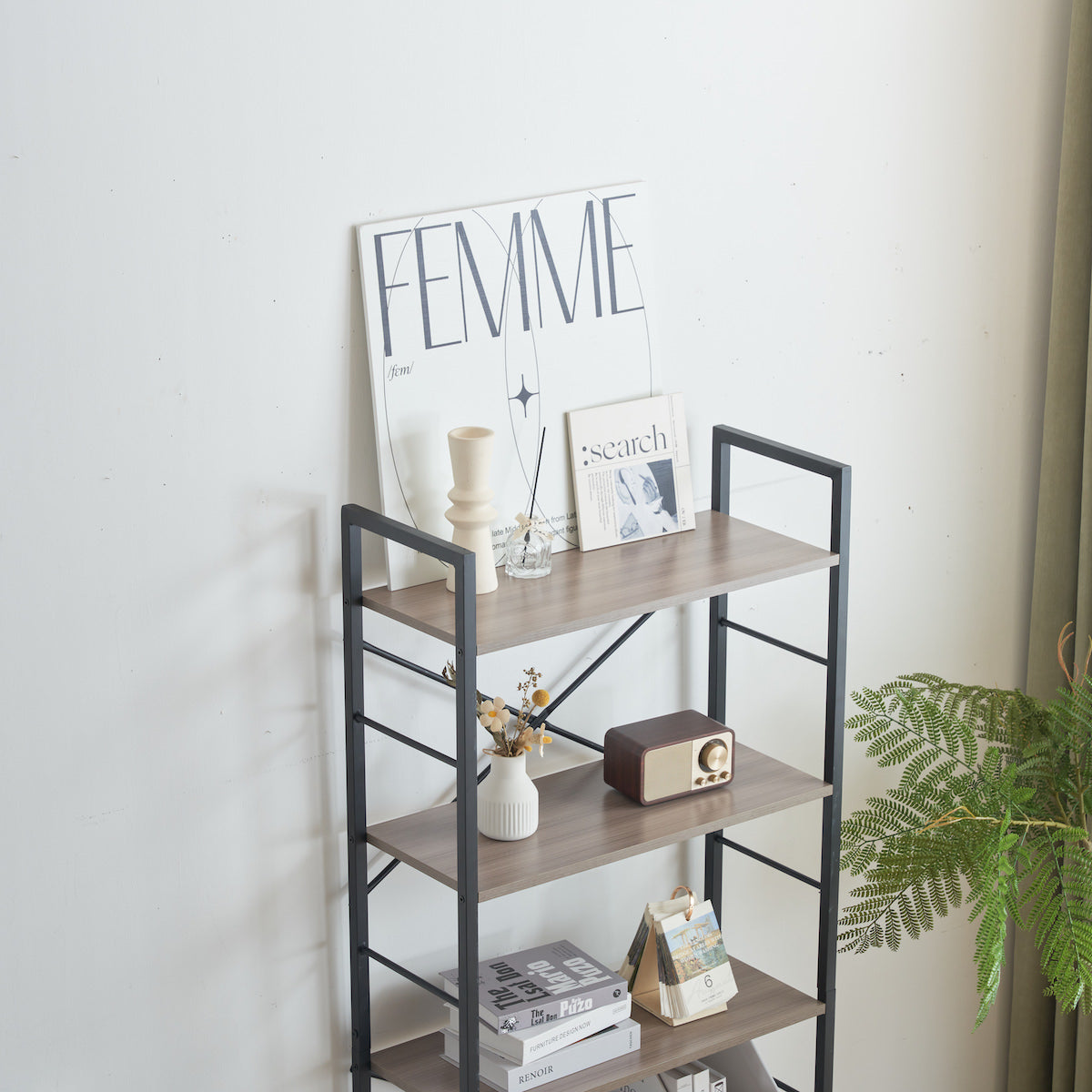 北欧風スリムオープンラック | 不規則棚でディスプレイも楽しめる – CAGUUU