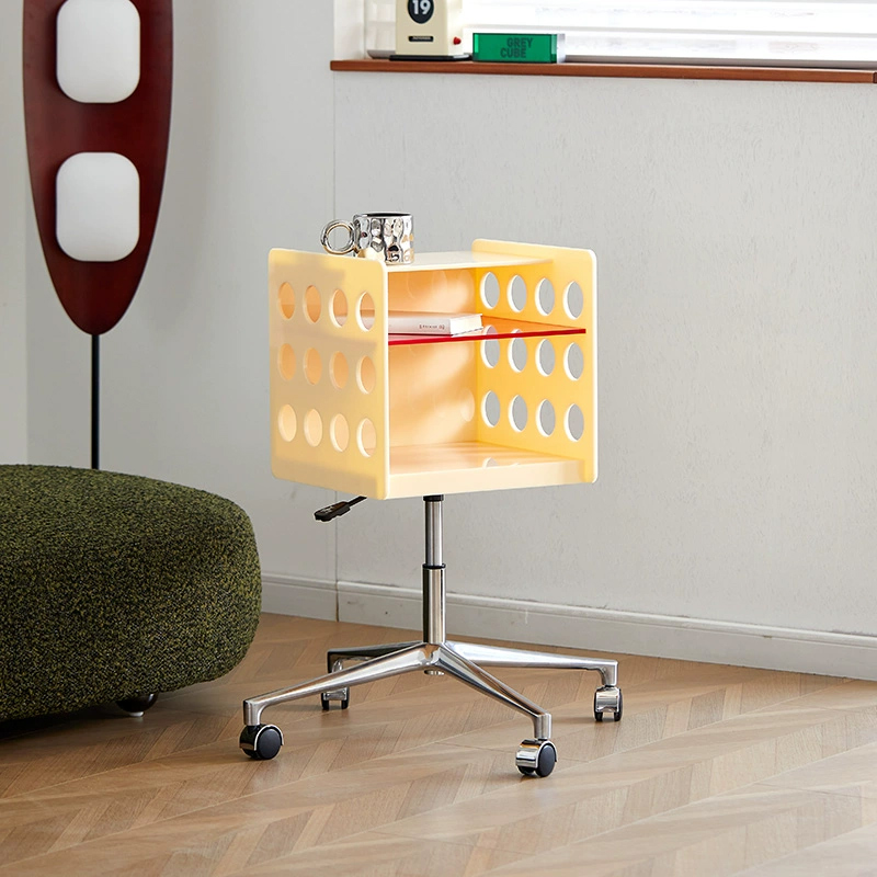 キャスター付き昇降式サイドテーブル | 簡単な高さ調整で使い