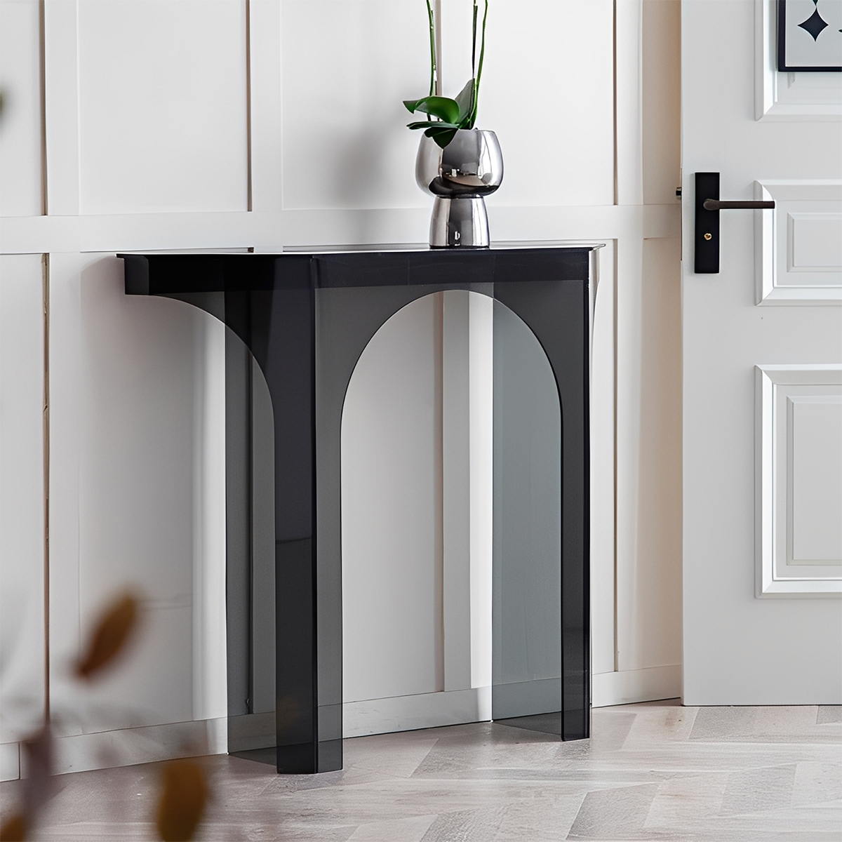 レトロアーチ型コンソールテーブル | 緩やかな曲線が玄関に温かみを