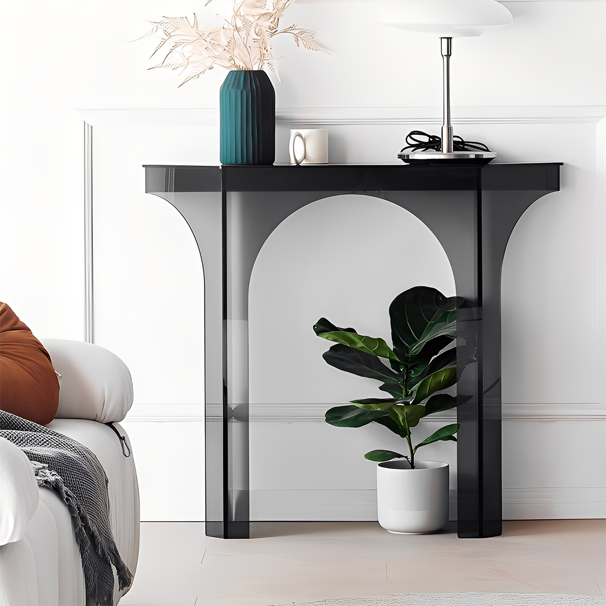 MonoLucent レトロアーチ型コンソールテーブル