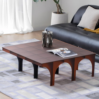 スクエアタイルトップテーブル | 高級感と安定感を兼ね備えたデザイン