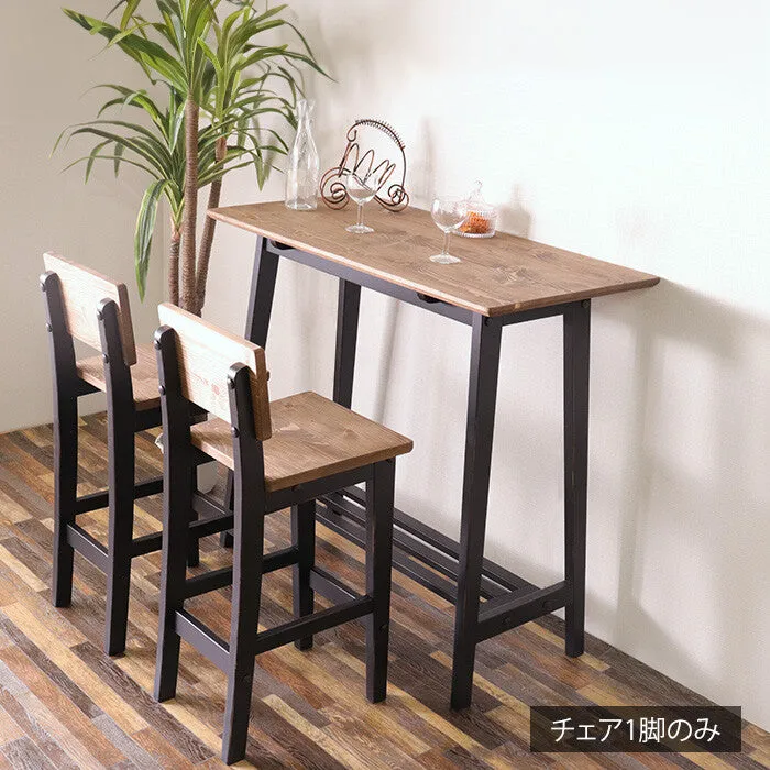 ヴィンテージ調パイン材無垢天然オイル塗装ハイチェア