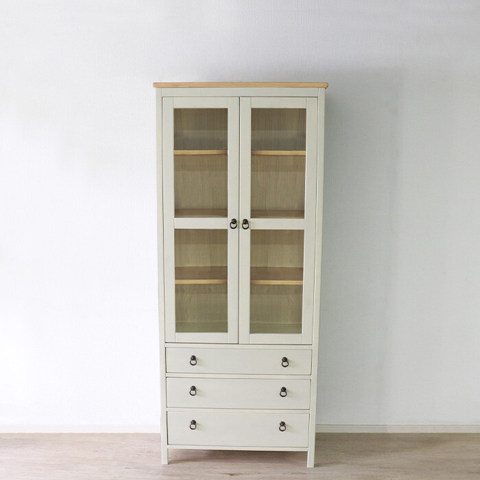 【送料込み】ウッドカントリー　無垢材　スリム食器棚 ハイタイプ 送料込み】ウッドカントリー 無垢材 スリム食器棚 ハイタイプ