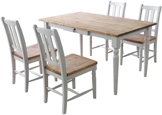 C75.カントリー家具(3点セット) カントリーパイン材ダイニング5点セット | 木の温もりが感じ