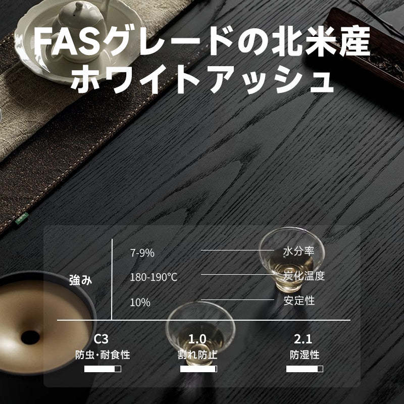ホワイトアッシュ 組み合わせ木製キャビネット