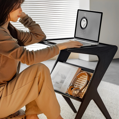 Woody Aura天然木ラタン調サイドテーブル – CAGUUU