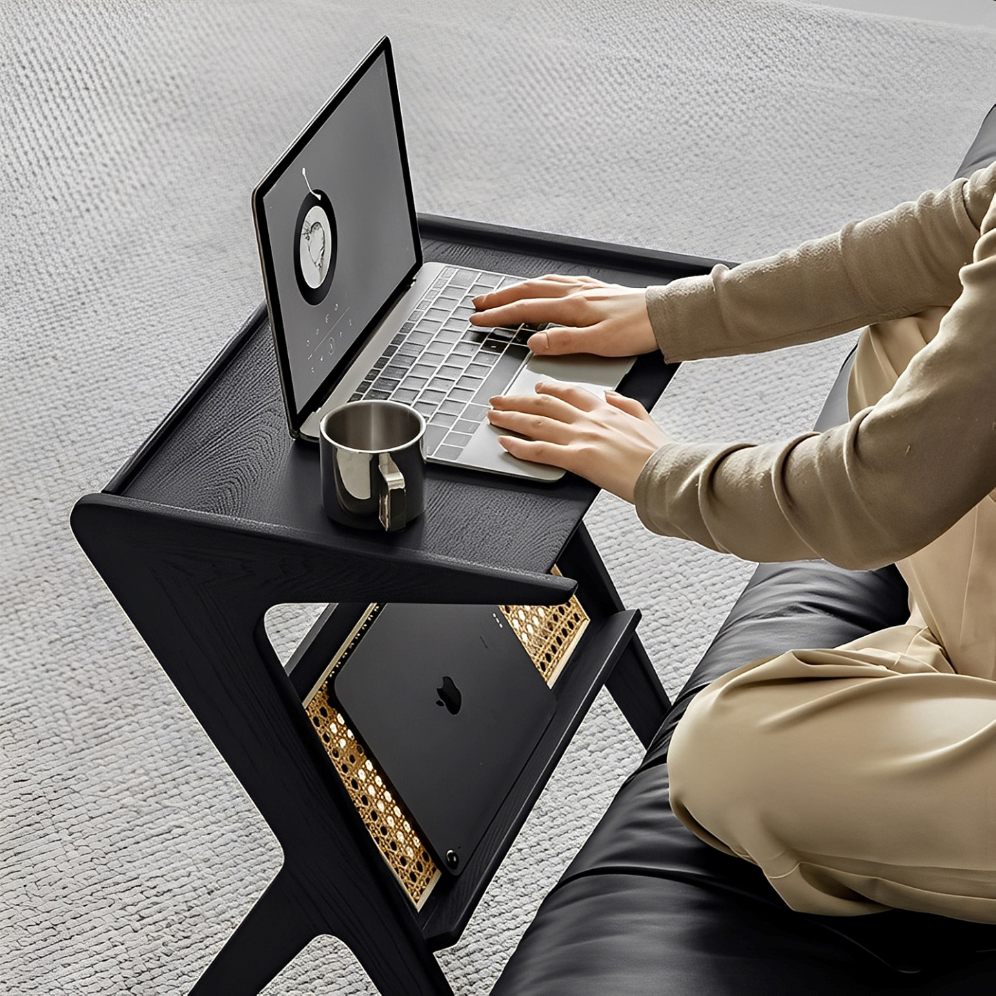 Woody Aura天然木ラタン調サイドテーブル – CAGUUU