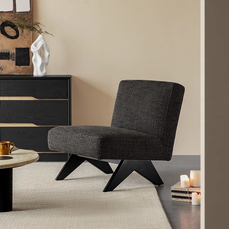 Woody Aura北欧風ツイードシングルソファチェア