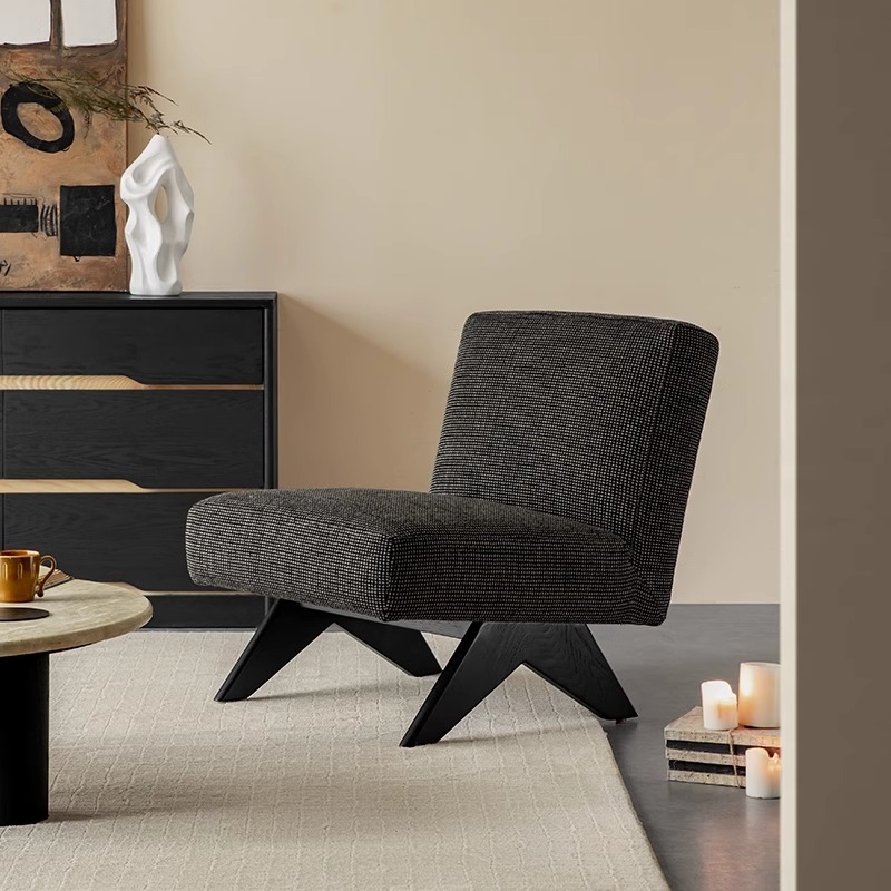 Woody Aura北欧風ツイードシングルソファチェア