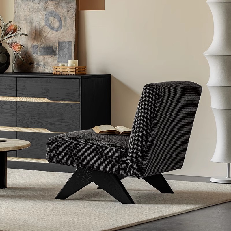 Woody Aura北欧風ツイードシングルソファチェア