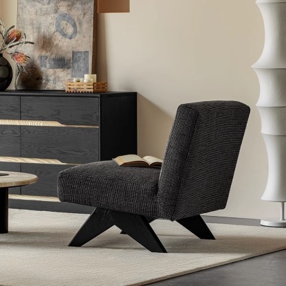 Woody Aura北欧風ツイードシングルソファチェア