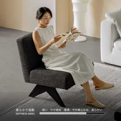 Woody Aura北欧風ツイードシングルソファチェア