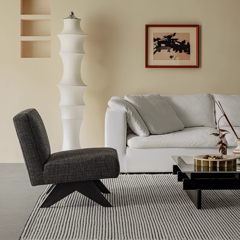 Woody Aura北欧風ツイードシングルソファチェア